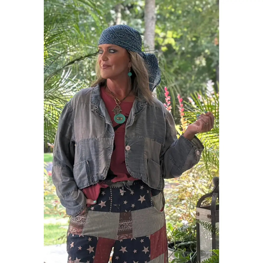 Jaded Gypsy -Patchwork Skies Crop Jacket