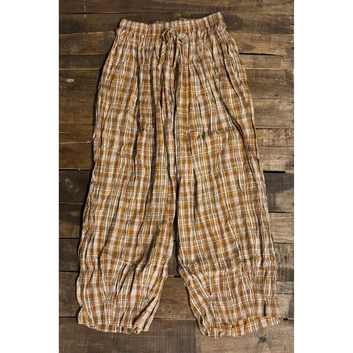 Jaded Gypsy - Playful Days Pants - Chocolate Plaid