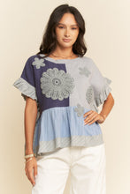 Load image into Gallery viewer, Sweater Textured Fabric Ruffle Detail Top
