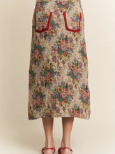 Load image into Gallery viewer, J.nna - Vintage Floral Front Slit Midi Skirt
