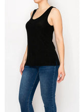 Load image into Gallery viewer, Origami - Shimmery Essential Sleeveless Lurex Tank - Black
