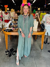 Load image into Gallery viewer, Karamel Collection - Linen Palazzo Pants with Front Pockets - Sage Green
