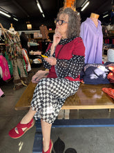 Load image into Gallery viewer, Turquoise Haven - Black/White Dots Mesh Ruffle Top
