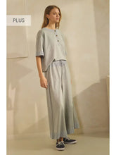 Load image into Gallery viewer, Oddi -  Contrast-Trim Henley Top and Pants Set
