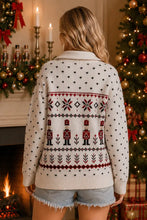 Load image into Gallery viewer, HCB - Nutcracker Zip-Up Knit Cardigan Sweater
