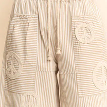 Load image into Gallery viewer, Davi &amp; Dani - Peace Sign Pinstripe Palazzo Pants
