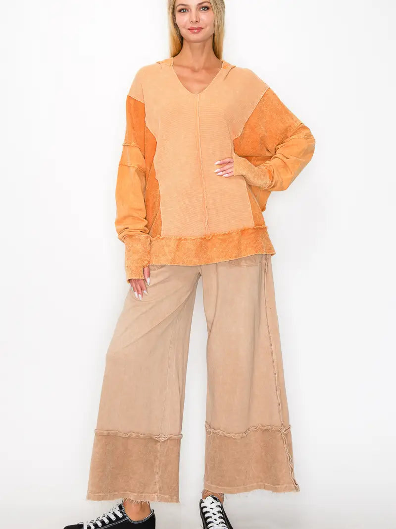 j. Her - Mineral Wash Thumbhole Lightweight Hoodie