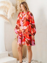 Load image into Gallery viewer, Conversational Printed Mini Shirt Dress
