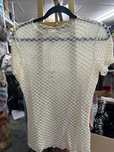 Load image into Gallery viewer, Davi &amp; Dani - Short Sleeve Round Neck Dot Lace Mesh Top
