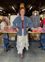 Load image into Gallery viewer, Origami - Tiered Sparkly All Lace Skirt - BEIGE/FREEDOM
