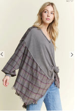 Load image into Gallery viewer, J. Her - Mineral Wash Pullover with Plaid Flannel top
