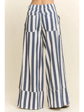 Load image into Gallery viewer, Davi &amp; Davi - Striped Cuffed Wide Leg Pants

