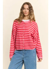 Load image into Gallery viewer, Davi &amp; Dani - Two-Tone Striped Button-Front Cardigan
