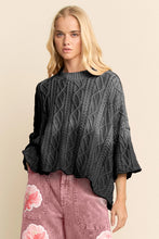 Load image into Gallery viewer, Davi &amp; Dani - Long Sleeve Sweater Cable Knit Pattern Black
