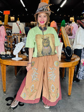 Load image into Gallery viewer, EMBROIDERY ELASTIC WASIT BAND WIDE PANTS
