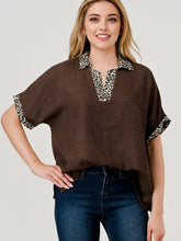 Load image into Gallery viewer, Danni Leopard Print Color Block Top
