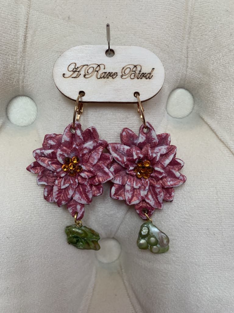 A Rare Bird - Poinsettia Earrings