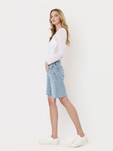 Load image into Gallery viewer, Anna  Raw Hem Light Wash Denim Jorts
