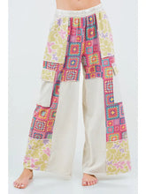 Load image into Gallery viewer, J. Her - Mineral Wash Boho Crochet Floral Printed Pants
