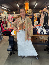 Load image into Gallery viewer, Karamel Collection - Medium Grey Silk Ruffle Skirt Fall Colors Skirt
