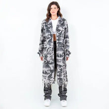 Load image into Gallery viewer, Gray Camouflage Trench COAT
