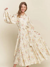 Load image into Gallery viewer, J.NNA - Floral Pattern Maxi Button Down Dress
