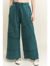 Load image into Gallery viewer, Mineral Wash Raw Outseam Wide Leg Pants
