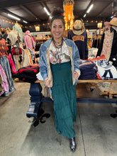 Load image into Gallery viewer, Karamel Collection - Emerald Green Silk Ruffle Skirt Fall Colors Skirt
