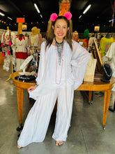 Load image into Gallery viewer, Karamel Collection - White Silky Flowy Summer Pant

