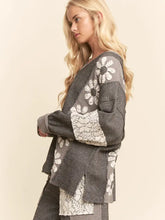 Load image into Gallery viewer, Davi &amp; Dani - Milli  Mix Matched Flower Patch  Top - Charcoal
