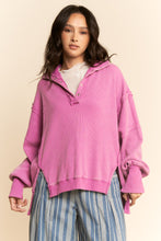 Load image into Gallery viewer, Davi &amp; Dani - Garment Washed Heavy Button Henley Top
