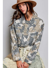 Load image into Gallery viewer, Pol - Patch Elastic Waistband Adjustable Button Woven jacket
