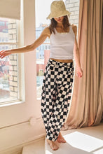 Load image into Gallery viewer, Oddi - Checkered Printed Barrel Denim Pants - Black
