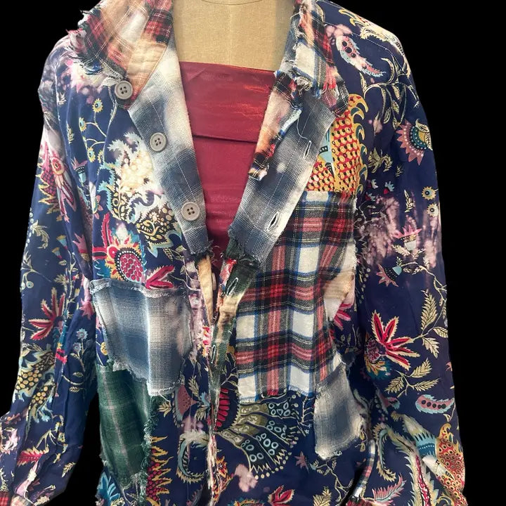 A Rare Bird -Blue Flannel Reversable Jacket