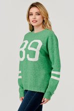 Load image into Gallery viewer, Pixi + Ivy - Varsity Number Lightweight 89 Sweater Top - Green
