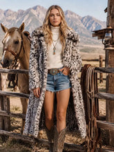 Load image into Gallery viewer, HCB - Luxurious Faux Fur Coat with A Bold Leopard Coat
