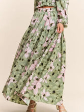 Load image into Gallery viewer, J.NNA - Multicolor Floral Print Tiered Maxi Skirt
