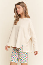Load image into Gallery viewer, J.NNA - Loose Fit Slit Detailed Long Sleeve Top
