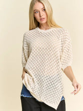 Load image into Gallery viewer, Davi &amp; Dani - Cable Open Knit Round Neck Tunic Cover Up Top
