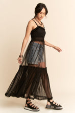 Load image into Gallery viewer, Davi &amp; Dani - Sleeveless Lace With Sheer Maxi Dress - Black

