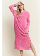 Load image into Gallery viewer, J. Her - Mineral Wash Crew Neck Melange Sweater Dress
