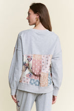 Load image into Gallery viewer, J.NNA - Grey Combo Patchwork Color Block Sweater Top
