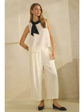 Load image into Gallery viewer, Oddi - Sleeveless Top and Wide-Leg Pants Set Ivory
