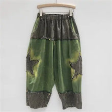 Load image into Gallery viewer, HCB - Distressed Colorblock Denim Crop Top &amp; Capri Set

