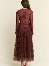 Load image into Gallery viewer, J.NNA - Leopard Print Mesh Tiered Maxi Skirt
