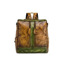 Load image into Gallery viewer, HCB - Casual Travel Color Matching Leather Backpack
