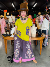 Load image into Gallery viewer, EMBROIDERY ELASTIC WASIT BAND WIDE PANTS
