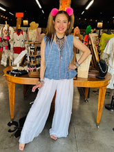 Load image into Gallery viewer, Karamel Collection - Cotton Sleeveless Top with Balloon Waist - Denim Blue
