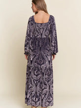 Load image into Gallery viewer, J.NNA - Floral Pattern Burn-Out Maxi Dress
