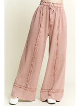 Load image into Gallery viewer, J. Her -Mineral Wash Plaid Outseam Wide Leg Pants

